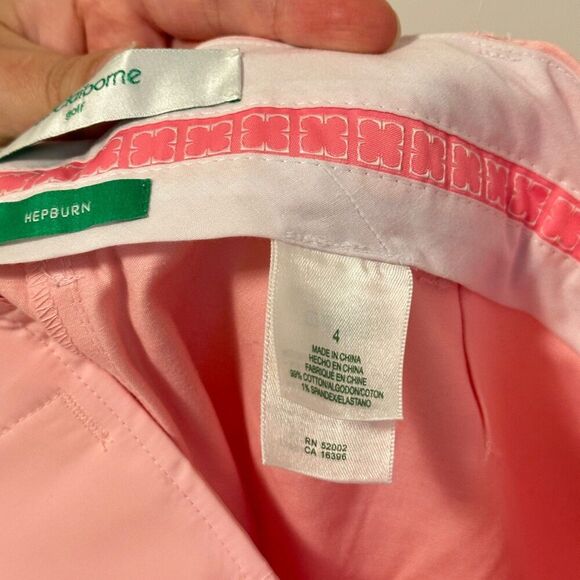 Liz Claiborne Hepburn High Waist Pleated Cuffed Pink Golf Shorts Womens 4 Preppy - Picture 5 of 7